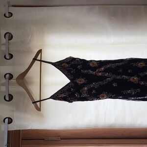 Eva Blue midi black dress with sequins. Size 12.
